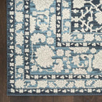 Nourison Home Grace Blue 5'3" x 7'3" Area Rug - Easy Clean, Non Shedding, Bed Room, Living Room, Dining Room, Kitchen (5' x 7')