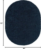 Unique Loom Solid Shag Collection Area Rug (8' x 10' Oval, Sapphire Blue/ Navy Blue)