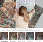 Moynesa Washable Rug Runners for Hallways, Boho 2'6"x8' Runner Rug Non-Slip Ultra-Thin, Long Vintage Oriental Medallion Carpet Runner for Laundry Bedroom Kitchen Bathroom