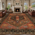 Ciicool 9x12ft Large Area Rug, Washable Thin Soft Rug Vintage Kitchen Carpet for Entrance Bedroom Bedside Living Room Kitchen Laundry Bathroom Decor