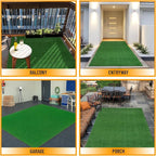 Ottomanson Artificial Grass Turf 6'6" x 52' Indoor Outdoor Faux Grass Rug with Drainage Holes, Customizable with Extra Long Size Options, Perfect for Patio Lawn Balcony Weddings Photoshoot Backdrop