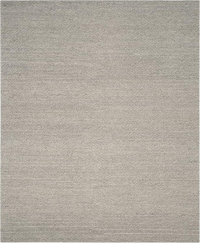 SAFAVIEH Area Rug 10x14 - Natura Collection - Large - Silver, Handmade Wool Blend, Textured Design, Ideal for Living Room, Bedroom, Dining Space (NAT620C)