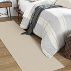 KOZYFLY Runners for Hallways 2x7 ft Washable Kitchen Runner Non Slip Rubber Backed Hall Runners Cotton Entryway Runner Rugs Floor Carpet for Indoor Backdoor Bedroom Kitchen, Ivory/Khaki