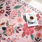 Rugcomf Bedroom Rug 3x5 Rug Washable Area Rug Non Slip Low Pile Boho Floral Small Carpet for Bedroom, Bedside, Kitchen, Entryway, Kids Room, Office, College Dorm Essentials for Girls(Pink)
