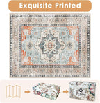 VK VK·LIVING Machine Washable Rug 5'x7' Vintage Design Washable Area Rugs with Non Slip Rugs for Living Room Bedroom Traditional Woven Carpet Stain Resistant, Dining Office Boho Rug (Brick)