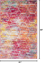 Unique Loom Trellis Frieze Collection Area Rug - Geometric (5' x 8', Multi/ Ivory)