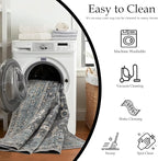 Area Rug Non Slip Machine Washable Ultra Soft Living Room/Bedroom/Kitchen/Outdoor/Classroom Silver, 2'×6'