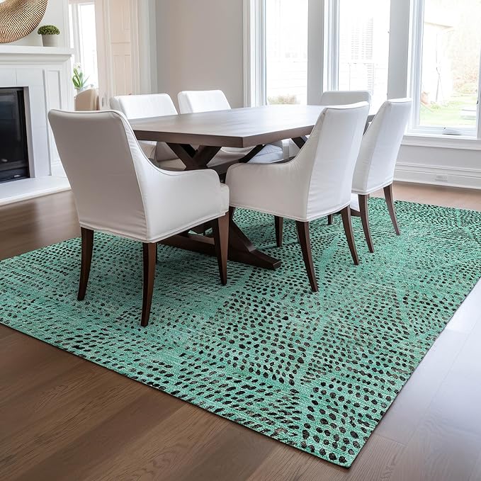 Addison Rugs Chantille ACN591 Teal 2'6" x 3'10" Indoor Outdoor Area Rug, Easy Clean, Machine Washable, Non Shedding, Bedroom, Living Room, Dining Room, Kitchen, Patio Rug