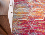 Unique Loom Trellis Frieze Collection Area Rug - Geometric (7' Round, Multi/ Ivory)