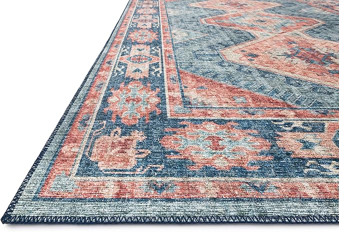 Loloi II Skye Collection SKY-03 Turquoise/Terracotta 3'-6" x 5'-6" Accent Rug