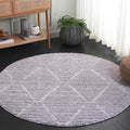SAFAVIEH Marrakesh Collection Area Rug - 6'7" Round, Grey, Geometric Design, Ideal for High Traffic Areas in Living Room, Bedroom, Dining (MRK517F)