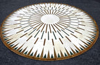 Sn Alef Home Round Designer Rug for Living Room | Handcrafted Black & White Boho Floor Carpet | Modern Ethnic Circular Mat for Home Décor & Meditation Space (White_7x7)