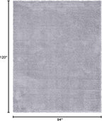 Unique Loom Davos Shag Collection Area Rug - Solid (7' 10" x 10' Rectangle, Sterling)