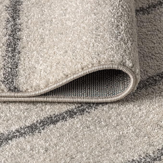 JONATHAN Y Williamsburg Minimalist Stripe Cream/Gray Indoor Area Rug, 3x5, Contemporary, Modern, Easy-Cleaning for Living Room, Bedroom, Kitchen, Pet Friendly, Non-Shedding (MOH201A-3)