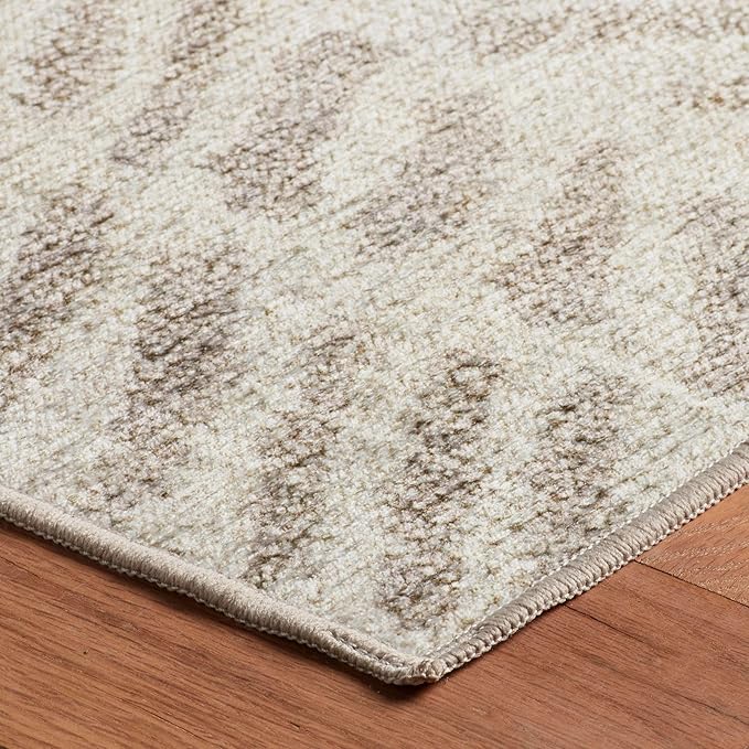 Dash & Albert Rowley Grey Machine Washable Rug, 2 X 3 Feet, Grey Graphic Pattern