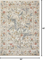 Loloi Rifle Paper Co. Laurel Collection LAU-05 Ivory 2'-8" x 4' Accent Rug