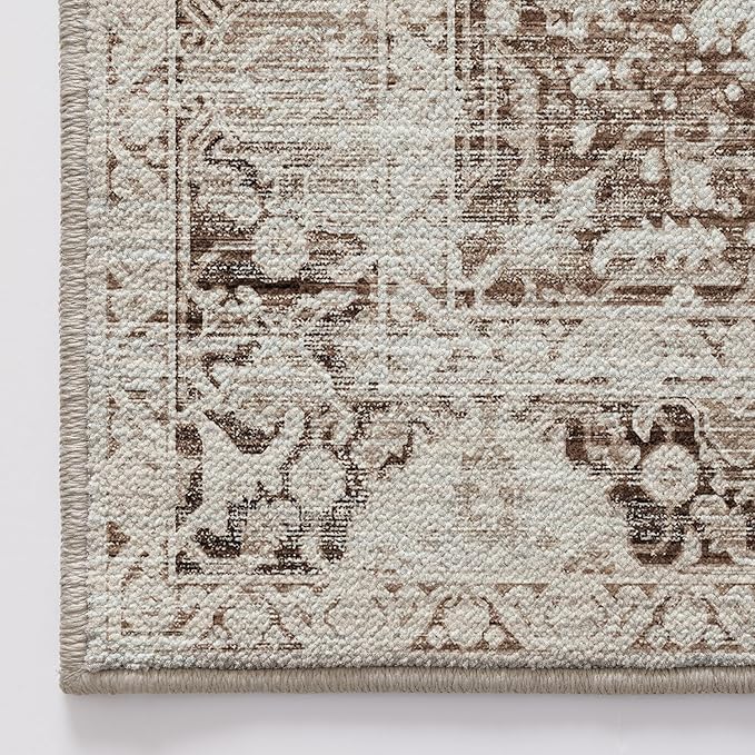 LUMI 8x12 Washable Area Rug for Living Room, Ultra Soft Traditional Vintage Rugs Non Slip with Rubber Backing, Low Profile, High Traffic, Stain Resistant Carpets, Ideal for Bedroom, Dining Room