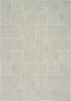Nourison Home Textured Home Grey Ivory 3'11" x 5'11" Area Rug - Easy Clean, Non Shedding, Bed Room, Living Room, Dining Room, Kitchen (4' x 6')