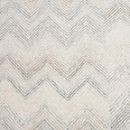 Modern Herringbone Chevron Collection Handcrafted Wool Area Rug - Durable, Zigzag Pattern, for High Traffic, Contemporary Design for Living Room, Bedroom, Dining Room Decor (Ivory-Multi, 5' round)