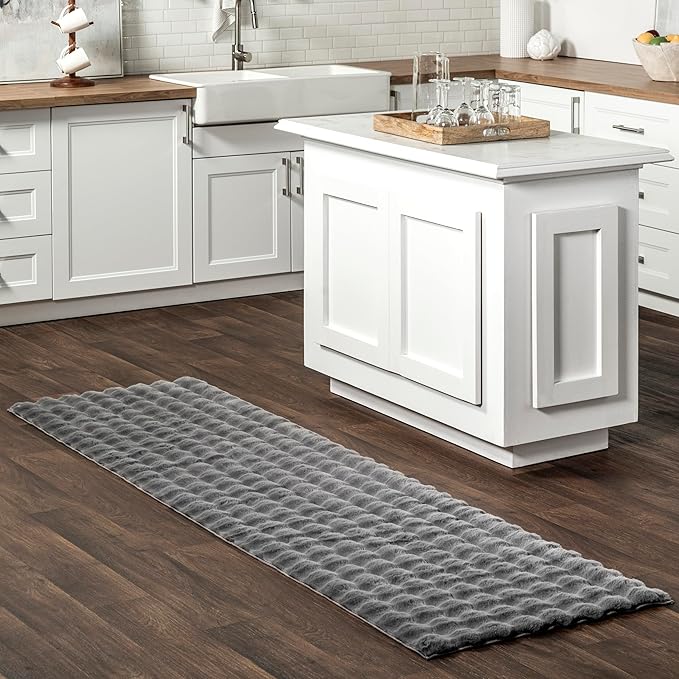nuLOOM 2' x 8' Cozy Plush SuperiorWash Area Rug, Machine Washable, Non-Slip, Soft Fluffy Shag Carpet for Living Room Bedroom Kids Room Nursery Home Decor, Jeni Grey