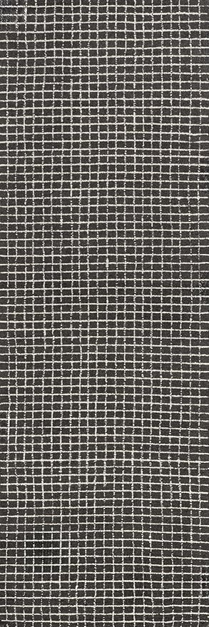 Rugs USA 2'6" x 8' Melrose Checked Wool Indoor Runner Rug, Contemporary Farmhouse Charcoal/Ivory for Living Room, Bedroom, Office, Entryway, Hallway