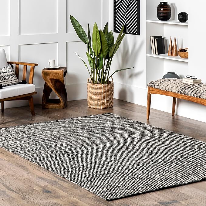 nuLOOM Alessi Solid Farmhouse Cotton Accent Rug, 2x3, Grey