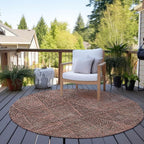 Addison Rugs Chantille ACN591 Salmon 8' x 8' Indoor Outdoor Round Rug, Easy Clean, Machine Washable, Non Shedding, Bedroom, Living Room, Dining Room, Kitchen, Patio Rug
