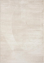 Abani Neutral Beige Area Rug 8' x 10' for Living Room, Bedroom - Zen Reiki Circles Pattern - Durable & Easy to Clean
