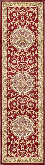Unique Loom Versailles Collection Traditional Classic Medallion Floral Motif Area Rug (2' 7 x 10' 0 Runner, Burgundy/ Ivory)