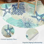 Tritard Coastal Area Rugs Nautical Beach Themed Non-Slip Machine Washable Rugs Modern Floor Carpet for Living Room Bedroom, 8x10, Navy
