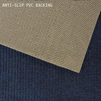 English Home Custom Size Anti Slip Striped Design Light Weight Durable TPR Backing Thin Pile Runner Rug (36" x 15')