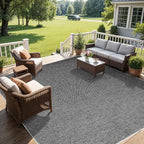 LBRO2M Easy Jute Solid Area Rug 6X9 Washable Rugs for Living Room Bedroom Natural Jute Look Indoor Outdoor Rug Durable, Solid Non Shedding Eco Friendly (6X9 Black Gray)