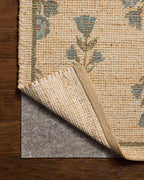 Loloi Chris Loves Julia Rue Collection RUE-04 Moss/Blue 3'-6" x 5'-6" Accent Rug Jute Neutral Floral Living Room Bedroom Rug