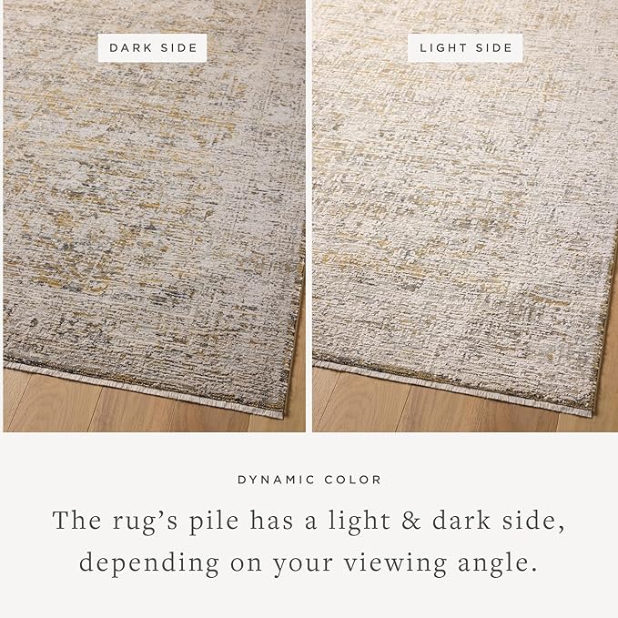 Loloi Amber Lewis Alie Collection ALE-05 Gold/Beige 11'-6'' x 15'-7'', .13'' Pile Height, Area Rug