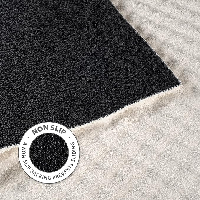 CAMILSON Modern White Non Slip Rug 5x7 Ultra Soft High Pile Area Rugs Non Skid Rubber Backing Durable & Easy to Clean Carpet for Living Room Bedroom Kids Room Indoor Use (5 x 7 White)