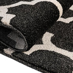 Rugs.com Lattice Collection Rug – 9' x 12' Black Medium Rug Perfect for Living Rooms, Large Dining Rooms, Open Floorplans