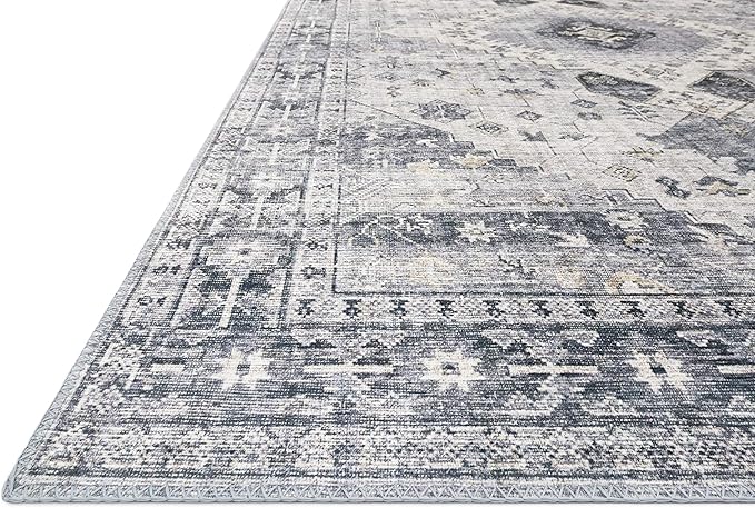 Loloi Skye Collection SKY-02 Silver/Grey 7' x 9' Oval Area Rug