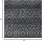 SAFAVIEH Adirondack Collection Area Rug - 6' Square, Dark Grey & Grey, Modern Diamond Distressed Design, Non-Shedding & Easy Care, Ideal for High Traffic Areas in Living Room, Bedroom (ADR131F)