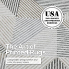 ReaLife Rugs Machine Washable Area Rug - Living Room Bedroom Bathroom Kitchen Entryway Office - Padded Crease Free Stain Resistant Premium - Modern Geometric Contemporary- Miles- Beige - 2'x 3'