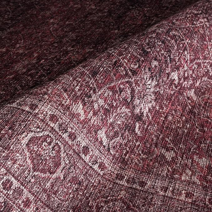 Fame Rugs Turkish Rug. Washable Vintage Oriental Antique Inspired Traditional Doormat Small Modern Area Rugs Luxury Entryway Entry Bedroom Bathroom Kitchen (395RR, 2'5 x 13'1)