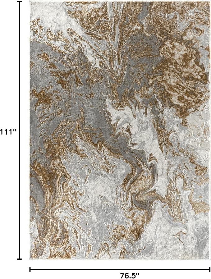 LUXE WEAVERS Marble Swirl Abstract Area Rug, Gray 6x9