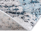 Rugs.com Leipzig Collection Round Rug – 3 Ft Round Blue Low-Pile Rug Perfect for Kitchens, Dining Rooms