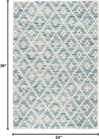 Dash and Albert Melange Diamond Machine Washable Area Rug - 2' x 3' Blue - Diamond Accent Rug - Anti-Slip Backing, Lightweight, Machine Washable, High Traffic Areas Kitchen, Mudroom, Laundry Room