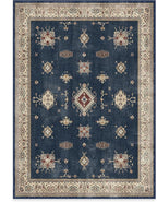 RUGGABLE Washable Vintage Area Rug – Verena Sapphire 5x7, Stain-Resistant, Non-Slip – Medium Machine Washable Rugs for Living Room, Bedroom, Hallway, Entryway & Office–with Standard Pad