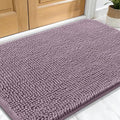 OLANLY Dog Door Mat for Muddy Paws 30x20, Absorbs Moisture and Dirt, Absorbent Non-Slip Washable Doormat, Quick Dry Chenille Mud Mat for Dogs, Entry Indoor Entryway Carpet for Inside Floor, Deep Plum