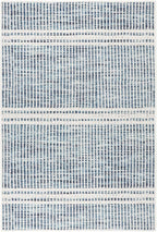Dash and Albert Malta Blue Machine Washable Area Rug - 3' x 5' Blue Stripe Washable Accent Rug - Durable, High Traffic Areas Kitchen, Mudroom, Hallways