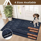 COSY HOMEER Non-Slip Door Mat 36"x60", Entryway Rugs Low Profile Absorbent Dirt Trapper Doormat for Front Entrance, Washable Polypropylene Entry Mat (Blue)