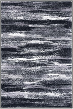 Modern Abstract Entryway Rug Indoor 2x3 Washable Rug Non-Slip Soft Small Area Rug Black Grey Kitchen Mats Thin Print Faux Wool Floor Carpet Throw Rugs for Entrance Bedroom