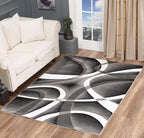 GLORY RUGS Modern Area Rug Swirls Carpet Bedroom Living Room Contemporary Dining Accent Sevilla Collection 4816A… (Grey, 8'x10')