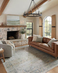 Loloi Magnolia Home by Joanna Gaines Millie Collection MIE-04 Slate/Multi 5'-3" x 7'-6", .25" Pile Height, Area Rug
